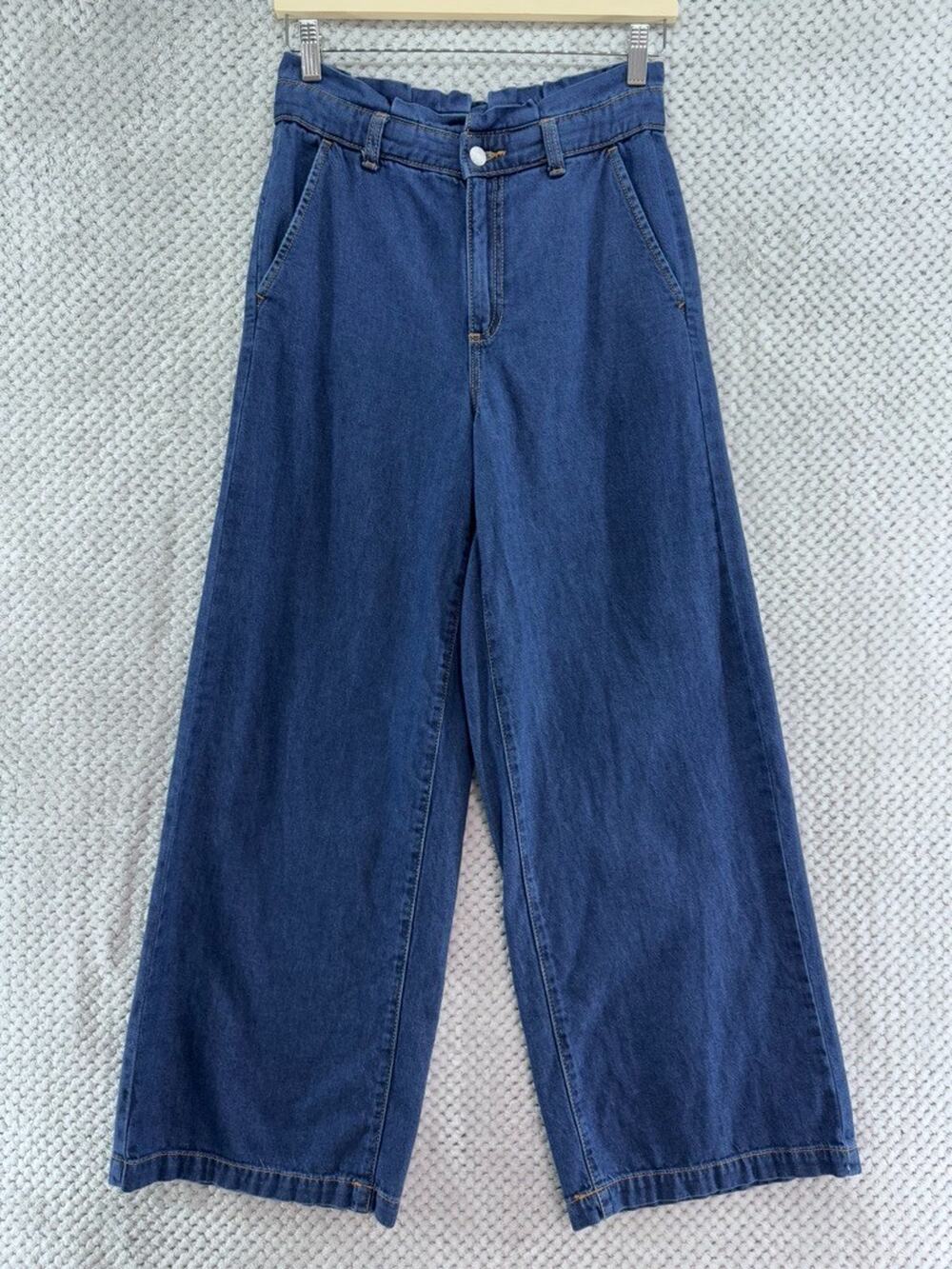 Banana Republic High Rise Wide Leg Jeans Womens 25/0 Blue Medium Wash Denim